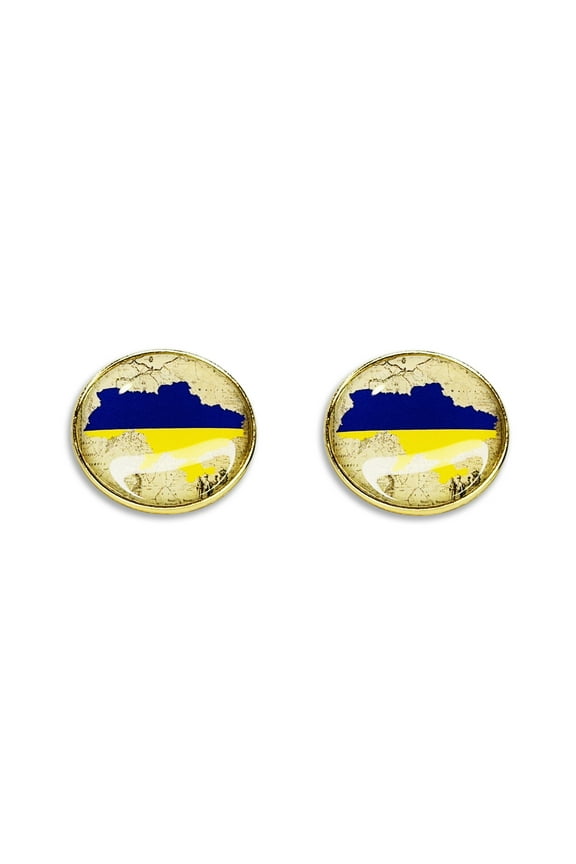2-Pack, UKRAINE FLAG MAP PINS, Super Shiny Bright Ukrainian Flag Lapel Pins - 2 Pieces
