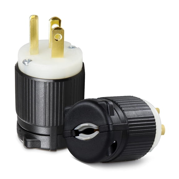 2-Pack UL Listed NEMA 5-15P Replacement Plugs 125V, 15Amp, 3-Prong Heavy-Duty AC Connectors. Reliable, Safety-Certified Power for Your Home & Workshop