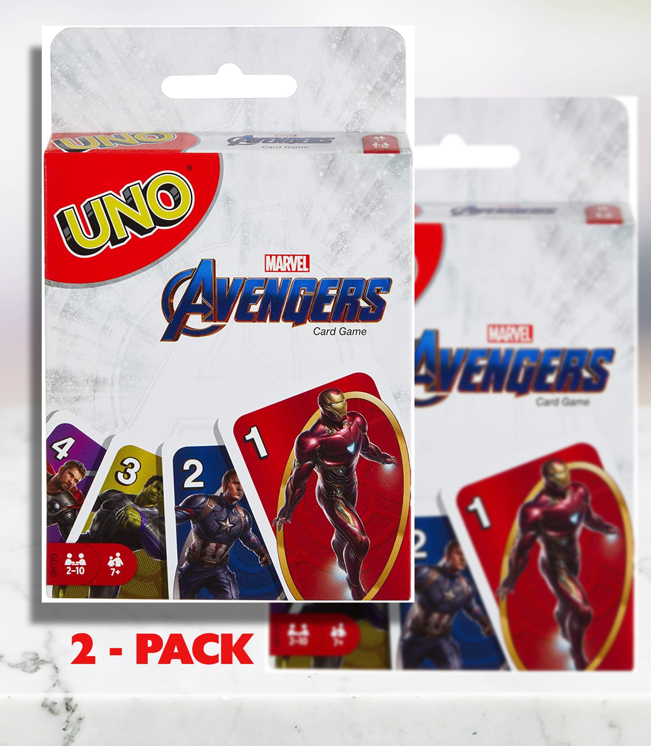 2 Pack UNO Special Edition Marvel Avengers Kids and Family Card Game