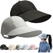 2-Pack UPF Sun Protection Baseball Hat for Men and Women, Wide Brim Outdoor UV Protection Hollow Top Sun Hat2pcs-b