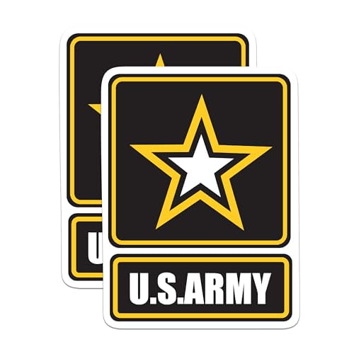 (2 Pack) US Army Stickers - United States Army Sticker - 5 Inches On Longest Side - Premium Vinyl - for Cars, Skateboards, Laptops - Made in USA - BMCS1187