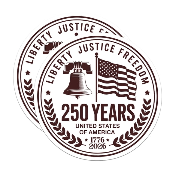 (2 Pack) USA 250th Anniversary Magnets - Patriotic American Decor - United States History Souvenir - 5 Inches On Longest Side - Thick Durable Magnet - Made in USA