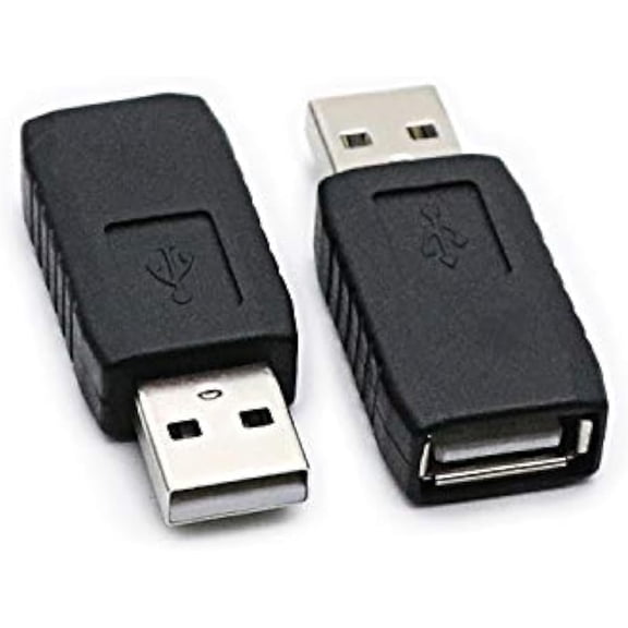 2 Pack USB 2.0 AF/AM Adapter Type A Female to Male Connector Converter Plug