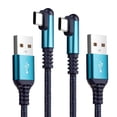thumbnail image 1 of ROFAY 2-Pack Right Angle USB C Cable, 10FT Fast Charging USB-A to Type-C Cord, 90 Degree L-Shape Gaming Charger Compatible wit iPhone 17/16/15 Pro Max, Samsung Galaxy S25 S24 S10, iPad, Switch - Blue, 1 of 6