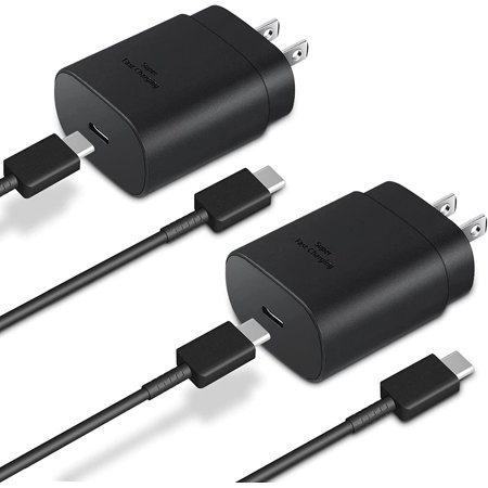 2 Pack USB C Charger,PD 25W Super Fast Charger with USB C to C Cable for Samsung Galaxy S22/S22+/S22 Ultra/S21/S21+/S21 Ultra/S20/S20+/S20 Ultra/Note 20/Note 20 Ultra/Note10/Note10+/Z Fold4/Z flip4