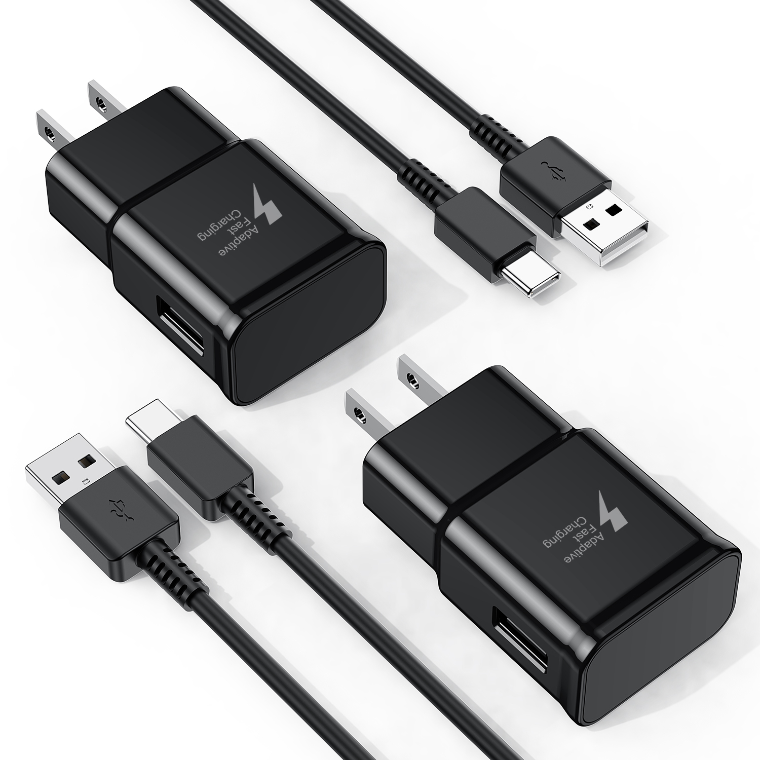 Blackweb 4.8A USB TypeC to TypeA Cable and Wall Charger Kit