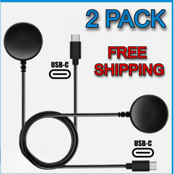 2 Pack USB-C Fast Wireless Magnetic Charger Portable Magnetic Charging Pad with USB-C Cable for Compatible Devices