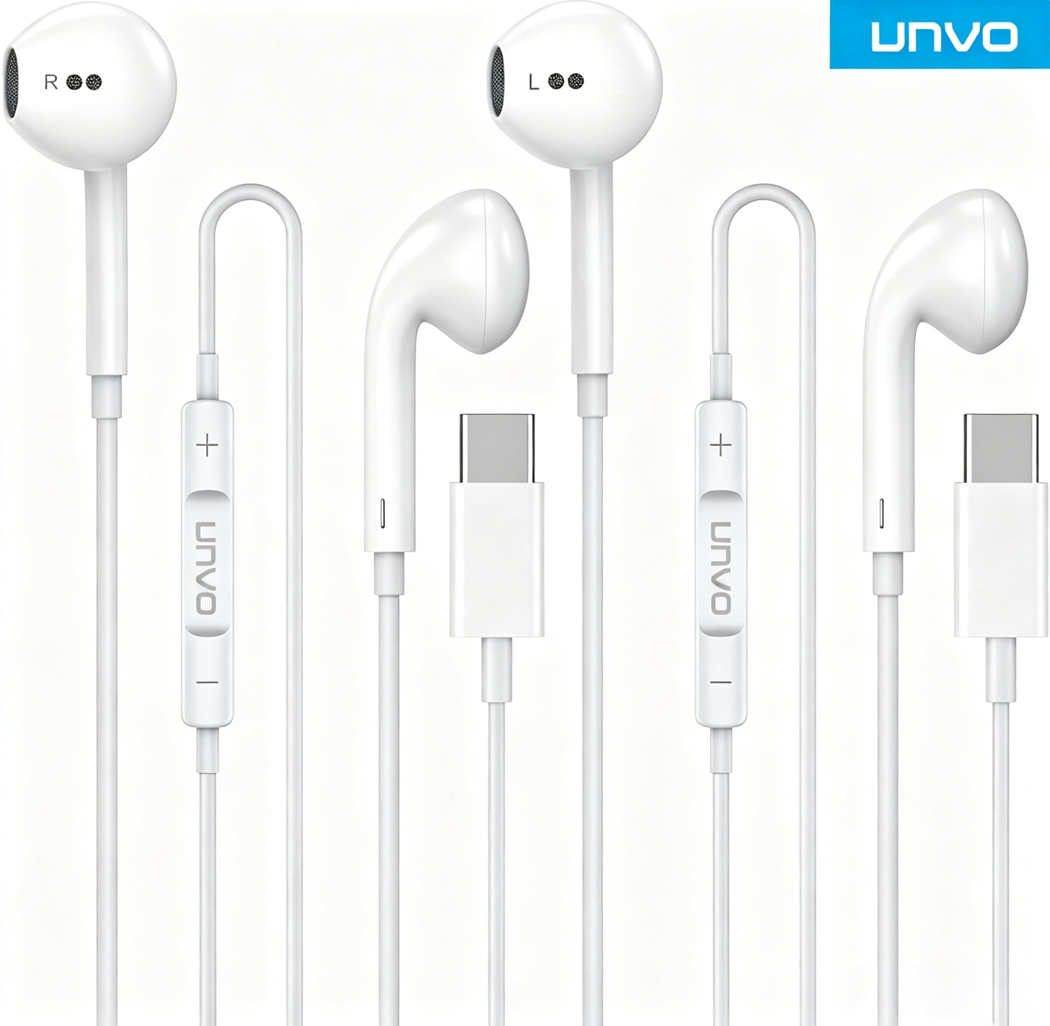 2 Pack USB C Headphones for iPhone 17 16 15, Wired Headphones USB C with with Microphone & Remote Control Noise Cancelling for iPhone 17 16 15 Pro Max, iPad Pro, Galaxy S25 S24 S23 Ultra, Pixel 9 8 7