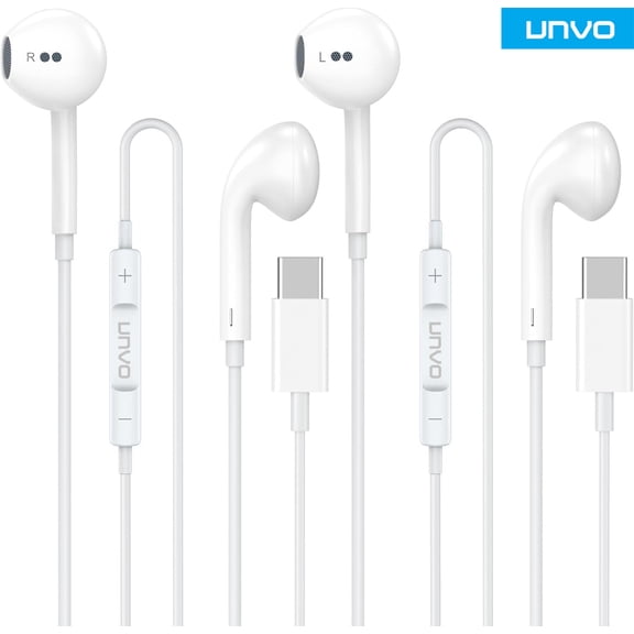 2 Pack USB C Headphones for iPhone 17 16 15, Wired Headphones USB C with with Microphone & Remote Control Noise Cancelling for iPhone 17 16 15 Pro Max, iPad Pro, Galaxy S25 S24 S23 Ultra, Pixel 9 8 7