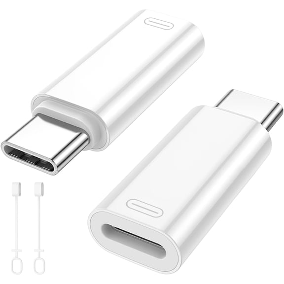 for 2 Pack USB C to Light-ning Earphone Audio Adapter Converter for iPhone 16/15, iPad Pro/Air, MacBook and More (for Headphone, Charge and Data Transfer)