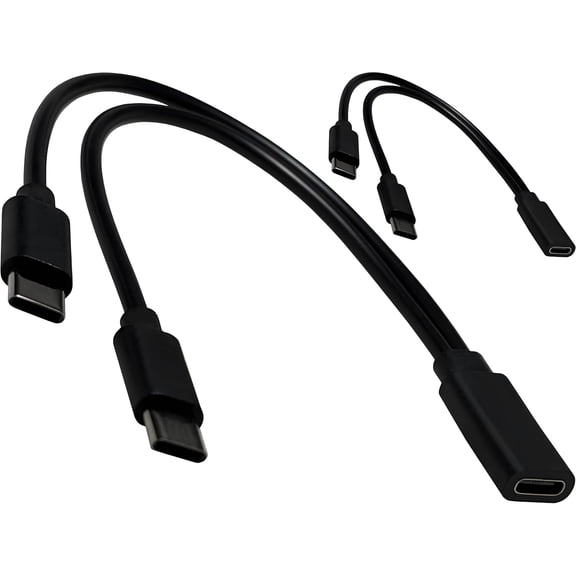 2-Pack USB C Splitter 1 in 2 Out USBC Power Charging Y Cable 7.9 Inch (Charge Only/No Data)