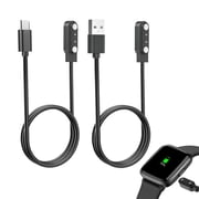 [2 Pack, USB-C+USB-A] Smart Watch Charger Compatible with GloryFit T80 T70 T60 T50 P99 P98, Charging Cable for TiklandT60/P98, PuqoT80, MatastT60/P99, uaueT60/T