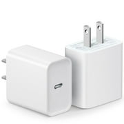 2 Pack USB C Wall Charger-Block 20W PD Power Adapter Compatible with iPhone 13/13 Mini/13 Pro/13 Pro Max/12/11 iPad Pro/Mini Google Pixel 4/3 Samsung Galaxy S20 S10 and More