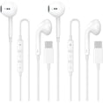thumbnail image 1 of 2 Pack USB-C Wired Earbuds for iPad Pro iPhone 15\16\17 Series, Hi-Fi Stereo Sound with Mic Volume Control, Universal Android Compatible, 1 of 8