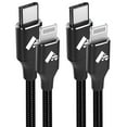 thumbnail image 1 of 2 Pack USB C Cable, Aioneus Braided Charger Cord 6ft, Fast Charging Cable Compatible with iPhone, Black, 1 of 7