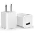 thumbnail image 1 of [2-Pack] USB Charger Cubes, Wall Charger Plug, 1A Single Port USB Adapter Power Supply Plug Charging Station Box Base Replacement for iPhone 11 Pro Max/X/8/7/6, iPad, Samsung Phones, White, 1 of 5