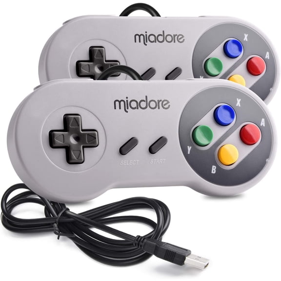 2 Pack USB Controller for SNES Retro Gaming SNES USB Classic Gamepad Joypad Gamestick for Windows PC MAC Linux Retropie Raspberry Pi 3