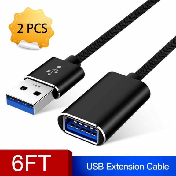 2 Pack USB Extension Cable 6ft a Male to a Female USB Extension Lead for Charging and Syncing