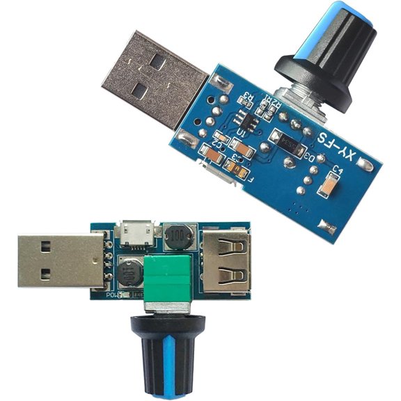 2 Pack USB Fan Controller Stepless Speed Regulator Air Volume Cooling Governor Noise Control Knob ON/OFF Switch Module DC 5V for Mini Ceilling Fans PWM CPU LED Lights