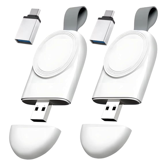 2 Pack USB Type C Watch Charger for iWatch, Travel Wireless Charger, Portable Magnetic Fast Charging for iWatch Series 10 9 8 7 6 5 4 3 2 1 SE Ultra