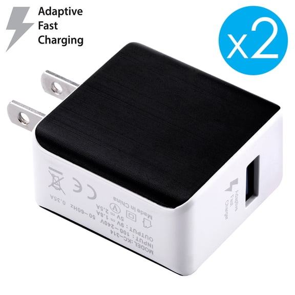 2 Pack USB Wall Charger Adaptive Fast Charging For Apple iPhone X iPhone 8 Plus Samsung Galaxy S8 S8+ Galaxy S9 S9+ Plus Note 9 Note 8 Galaxy S7 Edge Note 4 LG G7 OnePlus 5 Google Pixel 2 XL Universal
