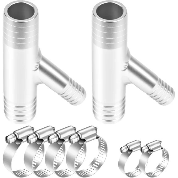 2-Pack UTV Cab Heater Y-Fitting Adapter, 1" to 5/8" Aluminum Cooling Hose Connector Kit