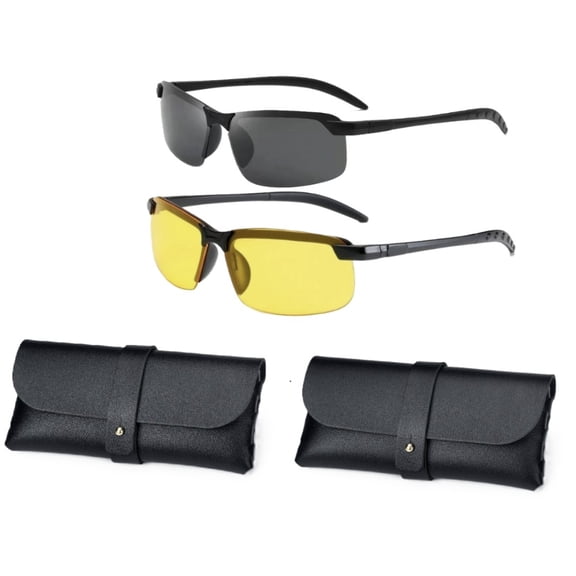 2-Pack UV400 Lens High-Definition Night Driving Glasses-Anti-Glare Polarized Night Vision To Reduce Eye Fatigue, Men And Women Driving, Sunshading, Cycling, Running, Running Goggles