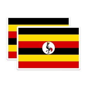 (2 Pack) Uganda World Flag Magnets - Pride - 5 Inches On Longest Side - Premium Magnet - Choose from Over 200 Countries - for Cars, Refrigerators, Toolboxes, Lockers - Made in USA - MAG1003