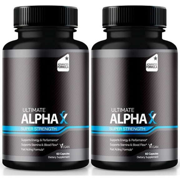 (2 Pack) Ultimate Alpha X Pills, Unlock Your Maximum Performance & Capacity, Natural Herbal Capsules, Extra Strength Formula for Overall Health, Daily Nutrition, Ultimate AlphaX Review (120 Capsules)