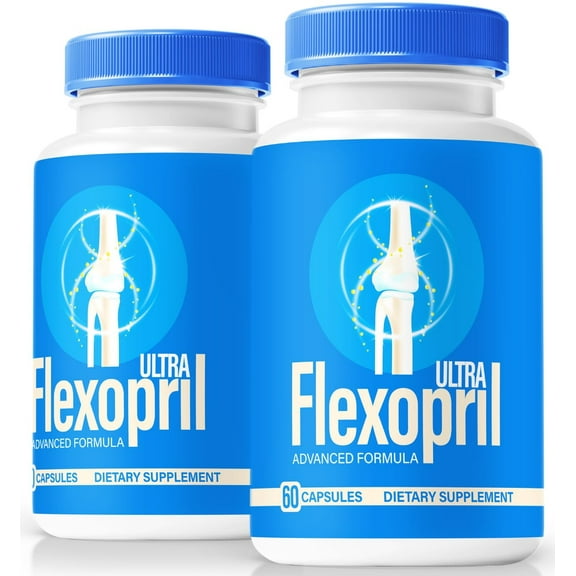 (2 Pack) Ultra FlexoPril Premium All-Natural Bones & Joint Support Pills Formulated for Enhanced Flexibility and a Full Range of Motion, Discover the Benefits Reviews (120 Capsules)