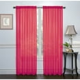 thumbnail image 1 of 2 Pack: Ultra Luxurious High Thread Rod Pocket Sheer Voile Window Curtains by GoodGram® Fuchsia, 1 of 1