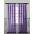 thumbnail image 1 of 2 Pack: Ultra Luxurious High Thread Rod Pocket Sheer Voile Window Curtains by GoodGram® - Purple, 1 of 1