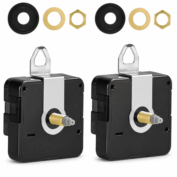 2 Pack Ultra Silent Quartz Wall Clock Movement Battery Powered DIY Repair Parts
