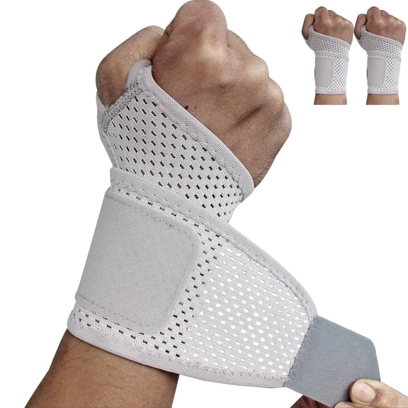 2 Pack Ultra-Thin Mesh Wrist Brace - Breathable Compression Wrist Support for Workouts & Daily Use - Adjustable Wrist Strap - Unisex Wrist Brace for Pain Relief, Tendonitis, Carpal Tunnel