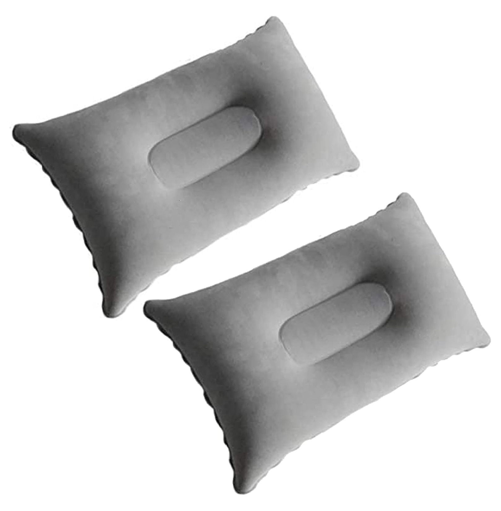 2 Pack Ultralight Inflatable Pillow Small Squared Flocked Fabric Air