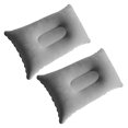 2 Pack Ultralight Inflatable Pillow Small Squared Flocked Fabric Air