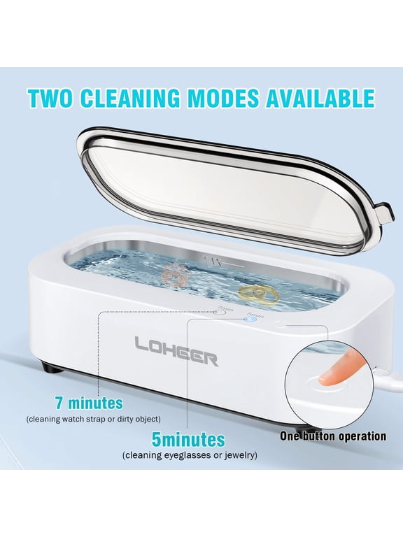 2 Pack Ultrasonic Jewelry Cleaner, 12oz 48Khz Ultrasonic Cleaner for Rings, Glasses, Jewelry