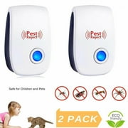 2-Pack Ultrasonic Pest Repeller Electronic Plug In Control Repellent Reject Mice Bug