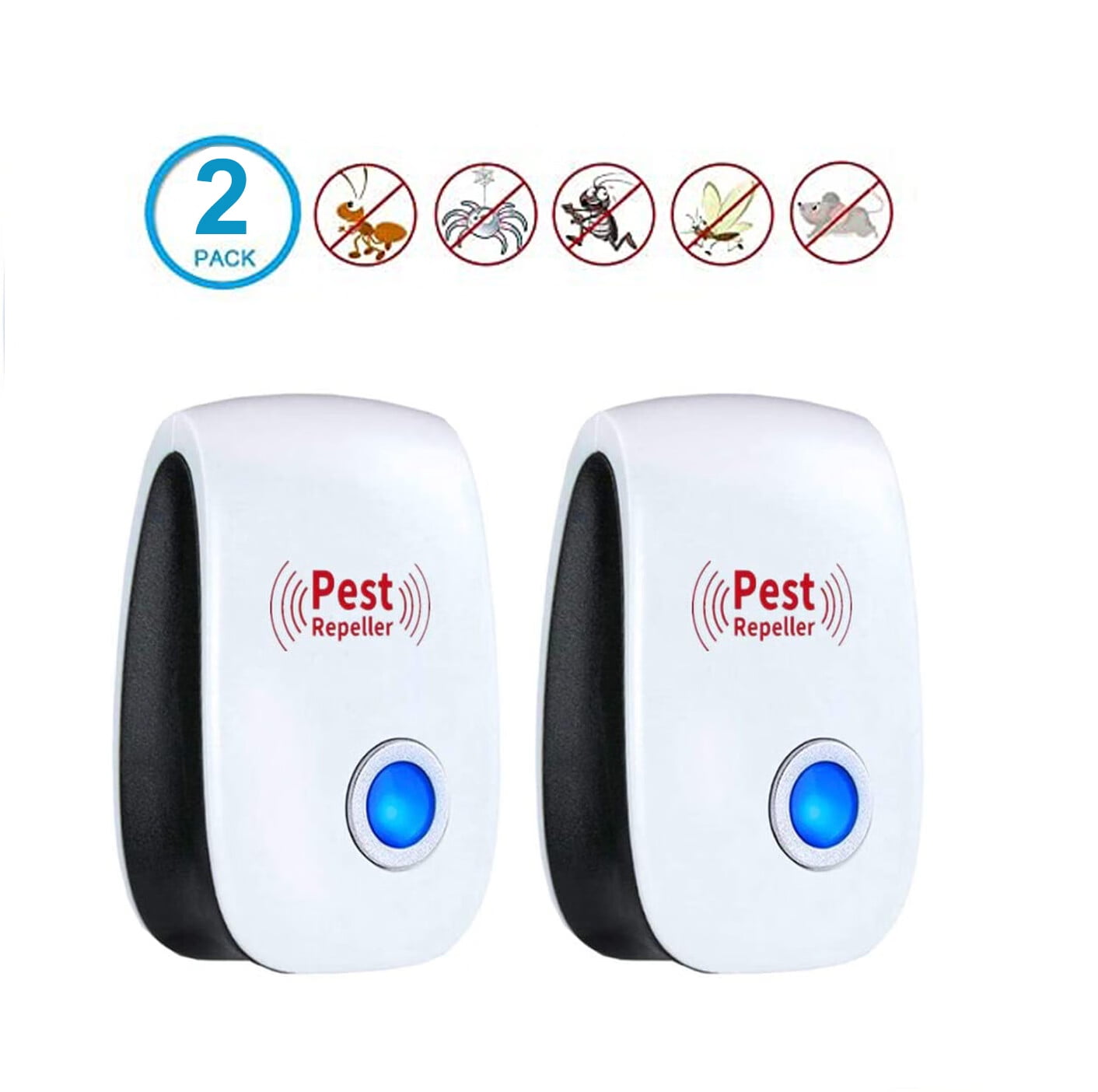 2 Pack Ultrasonic Pest Repeller,Pest Repellent Ultrasonic Plug in,Mouse