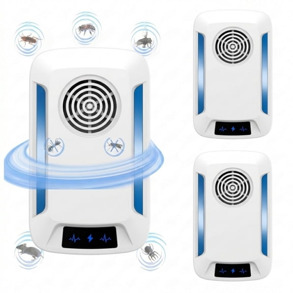 2 Pack Ultrasonic Pest Repeller Plug in, Silent Rodent Insect Deterrent for Mouse Rat Roach Flea Spider Mosquito Ant Cockroach, Pest Control for Home Kitchen Garage Basement