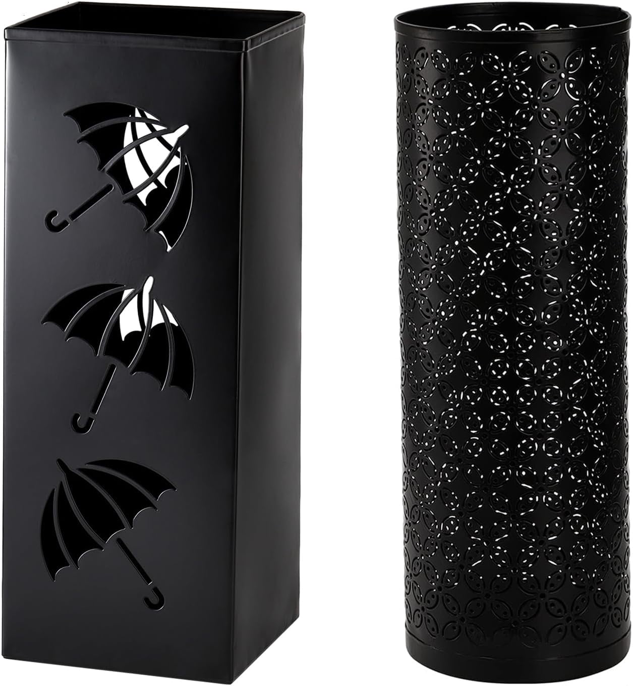 2 Pack Umbrella Stands, Metal Umbrella Holder for Entryway,Square Umbrella Rack Organizer Freestanding for Umbrellas,Walking Cane,Wrapping Paper,Hiking Poles