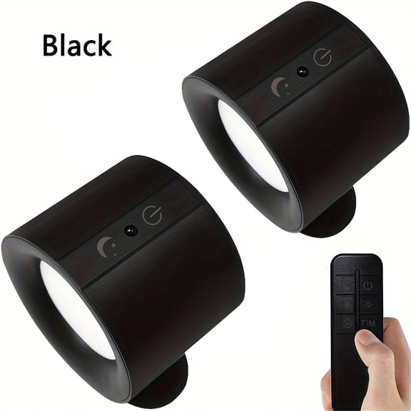 2-Pack Unbranded Modern LED Wall Sconce Smart Light, Decorative Strip Light with Remote, USB Rechargeable Touch 3-Level Dimmable Tri-Color Temp Corridor Lamp, 360° Rotatable Magnetic Reading Light