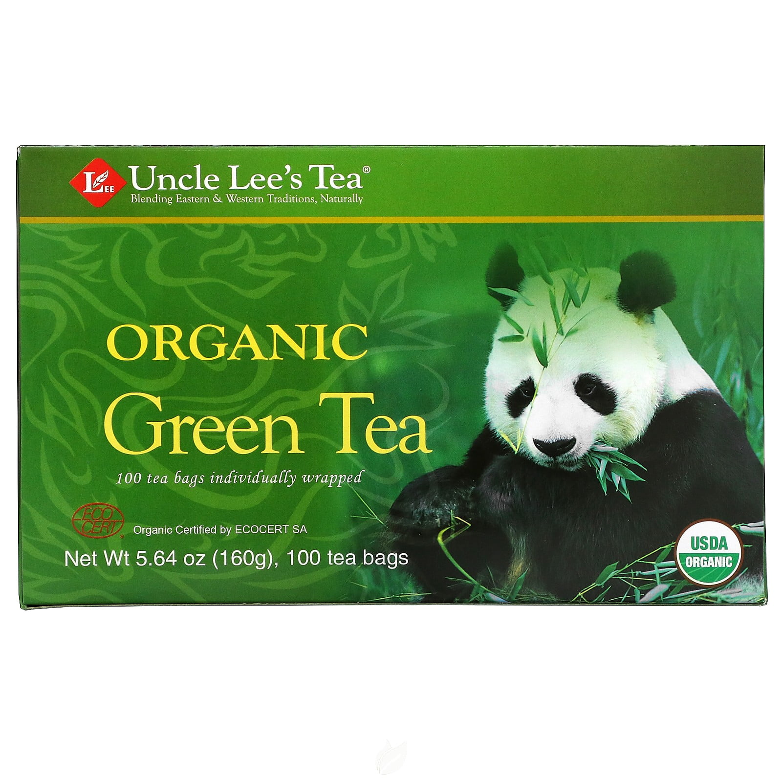 (2 Pack) Uncle Lee's Tea Organic Green Tea 100Bag