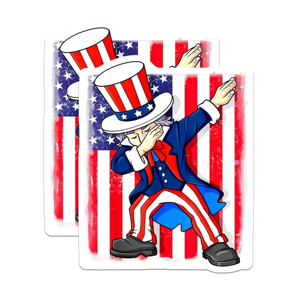 (2 Pack) Uncle Sam Dab Magnets - Patriotic American Humor - USA Refrigerator Decor - Fourth of July Fun - 5 Inches On Longest Side - Thick Durable Magnet - Made in USA - MAG30432
