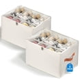 thumbnail image 1 of Riousery 2 Pack Foldable Shoe Organizer for Closet, Shoe Storage Bins with Clear Zipper Cover and Handles, Holds up to 24 Pairs, Beige, 1 of 6