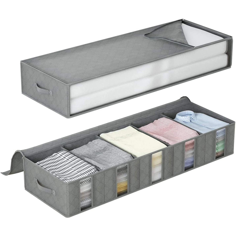 2 Pack Under Bed Storage Containers with Lids Closet Organizers and