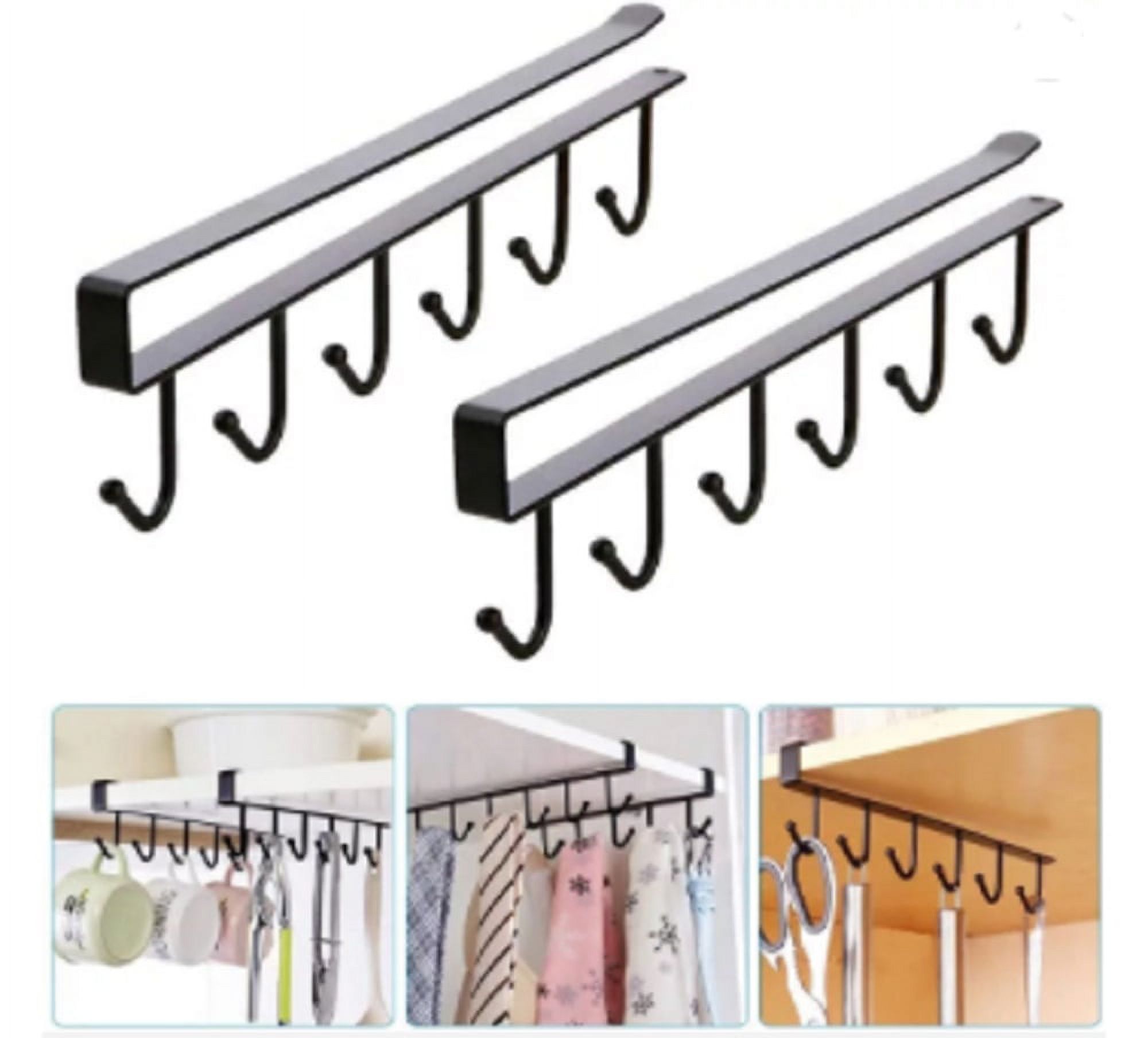 2Pack UnderShelf Mug Holder Rack SpaceSaving Kitchen