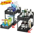 2 Pack Under Sink Organizer and Storage, 2 Tier Under Sink Bathroom
