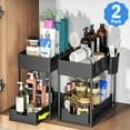 2Pack Under Sink Organizers and Storage with Sliding Drawer, 2Tier