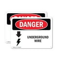 thumbnail image 1 of (2 Pack) Underground Live Wire OSHA Danger Sign 14 Inch X 10 Inch Indoor / Outdoor Rust-Free Aluminum Metal Signs for Workplace, Workshop, and Construction Site, Made in the USA, 1 of 8